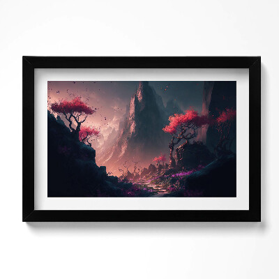 Obraz w ramie Magiczny las i góry