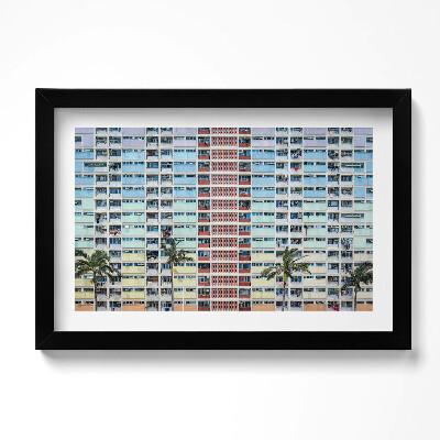 Obraz w ramie Kolorowy budynek Hong Kong