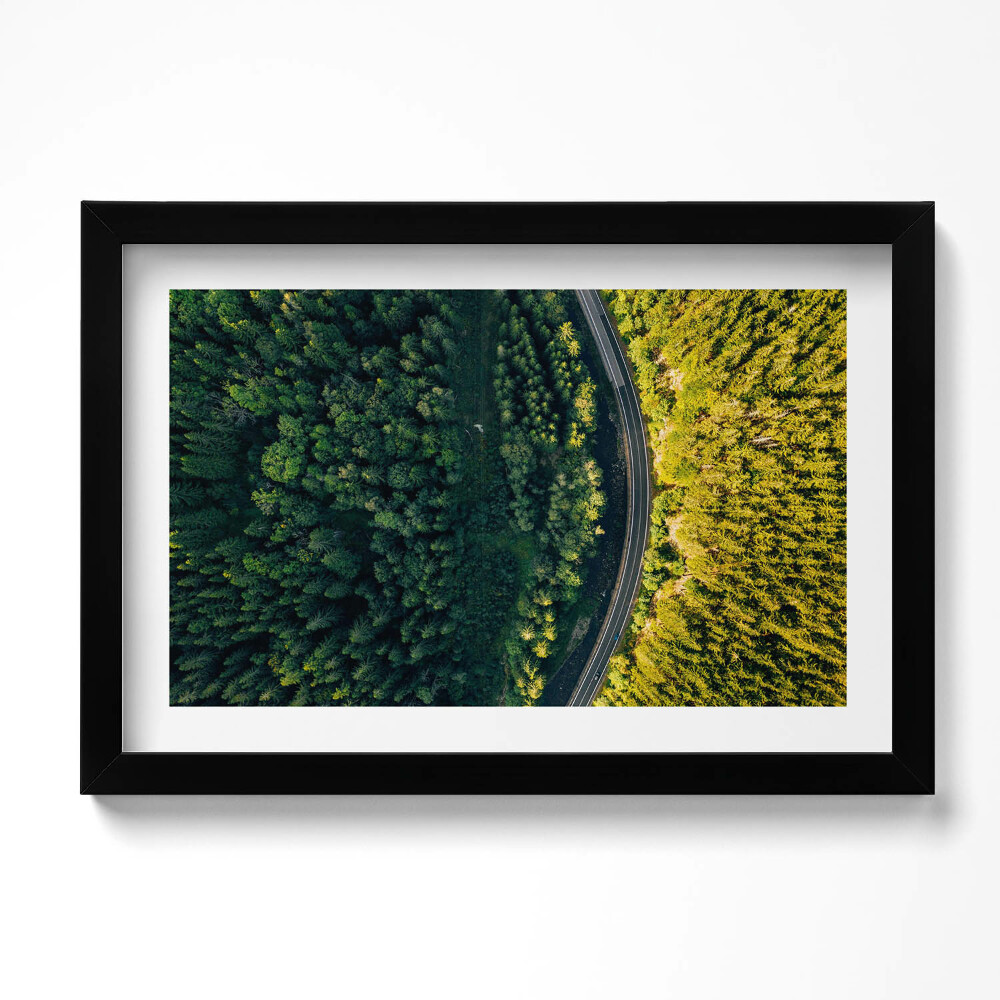 Obraz w ramie Las z drona - góra Śnieżka