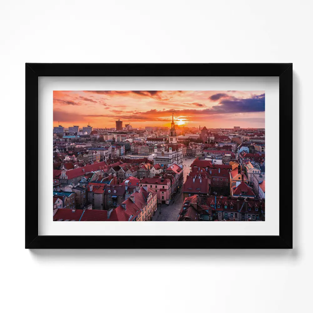 Obraz w ramie Poznań - panorama