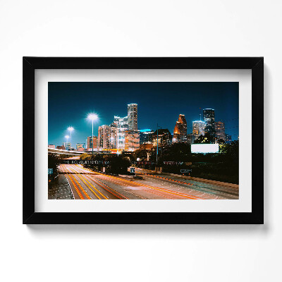 Obraz w ramie Miasto nocą Houston