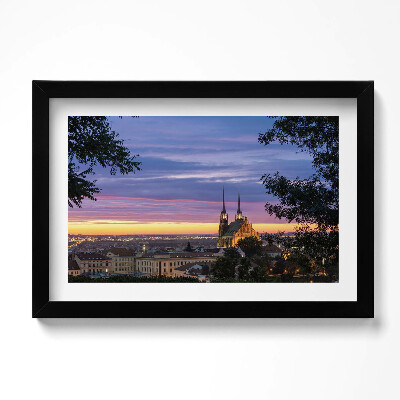 Obraz w ramie Wschód słońca Brno