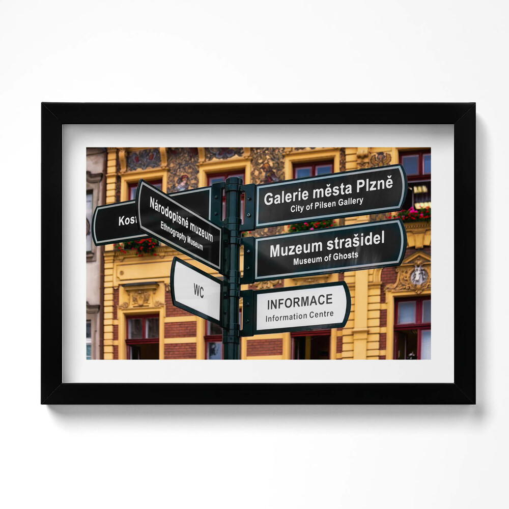 Obraz w ramie Drogowskaz Pilzno