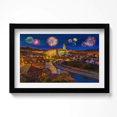 Obraz w ramie Fajerwerki Krumlov Czechy