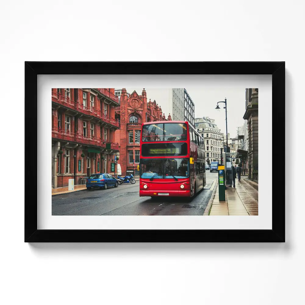 Obraz w ramie Autobus w Birmingham Wielka Brytania