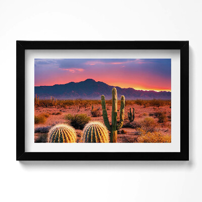 Obraz w ramie Zachód słońca na pustyni