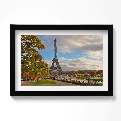 Obraz w ramie Jesień we Francji Wieża Eiffla