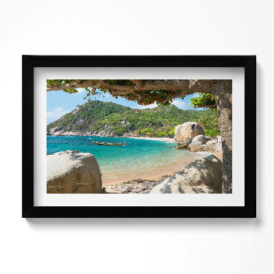 Obraz w ramie Widok na morze Koh Tao Tajlandia