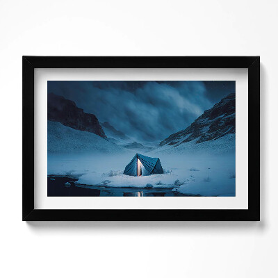 Obraz w ramie Namiot w górach Islandii