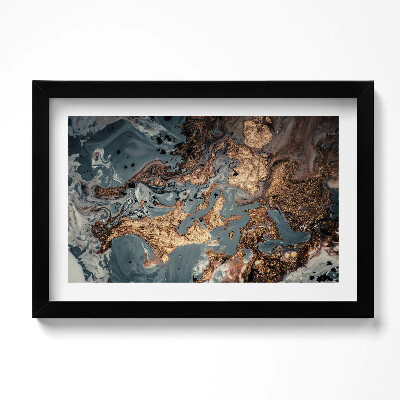 Obraz w ramie Złota struktura skały