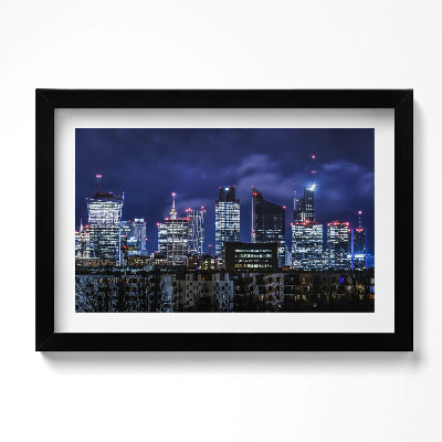 Obraz w ramie Budynki miasta nocą