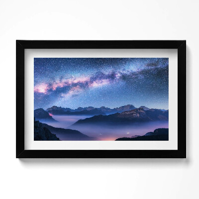 Obraz w ramie Gwieździste niebo nad górami