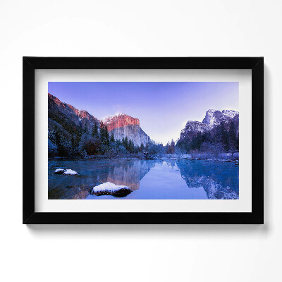 Obraz w ramie Zimowy pejzaż jeziora