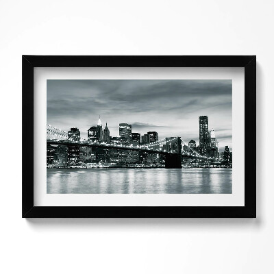 Obraz w ramie Most Brookliński Nowy panorama