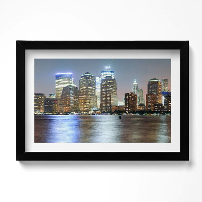 Obraz w ramie Panorama miasta nocą