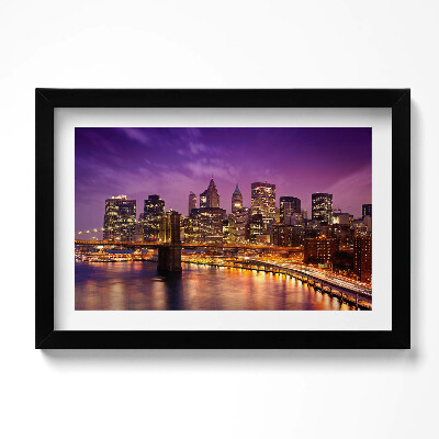 Obraz w ramie Światła miasta wieczorem