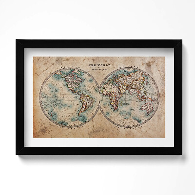Obraz w ramie Stara mapa świata