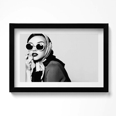 Obraz w ramie Czarno-biały portret kobiety w stylu glamour