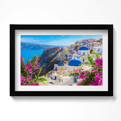 Obraz w ramie Widok greckiej architektury Santorini