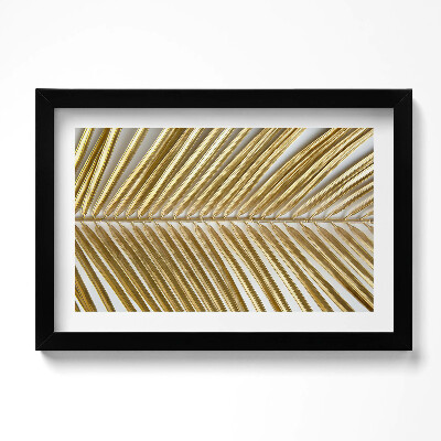 Obraz w ramie Złoty liść glamour