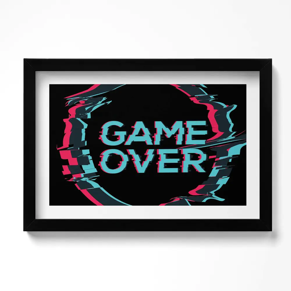 Obraz w ramie Napis "Game over" dla gracza