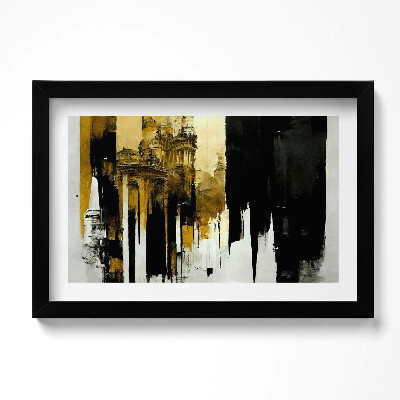 Obraz w ramie Abstracyjna sztuka ze złotem