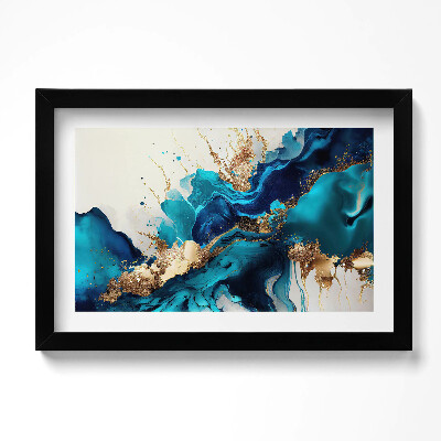 Obraz w ramie Płynna abstrakcja ze złotem