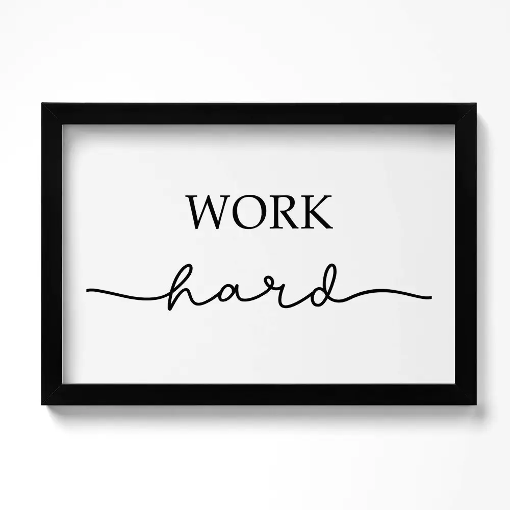 Obraz w ramie Motywacyjny napis "Work hard"