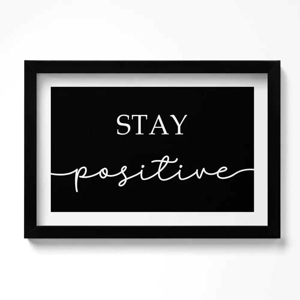 Obraz w ramie Motywacyjny napis "Stay positive"