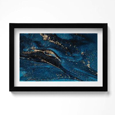 Obraz w ramie Płynna abstrakcja z drobinkami złota