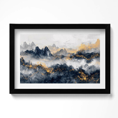 Obraz w ramie Abstrakcyjny pejzaż gór pośród chmur