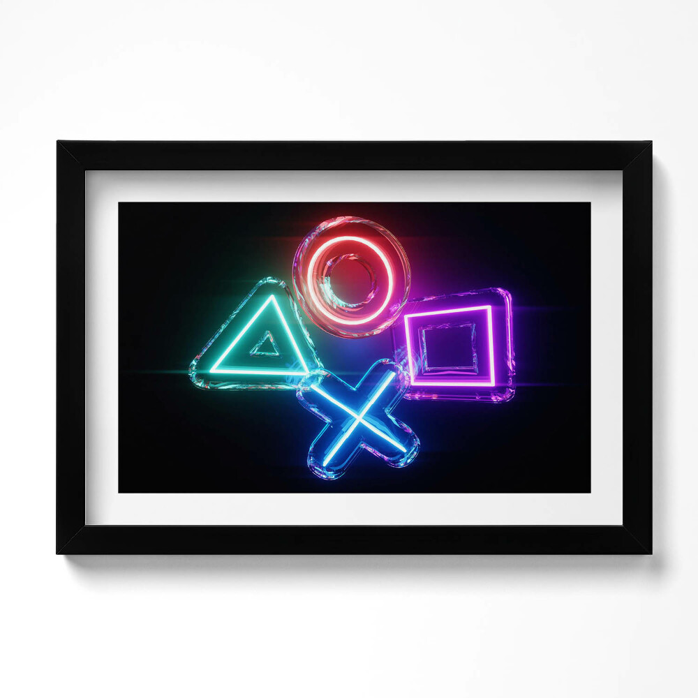 Obraz w ramie Symbole gracza - znaki na padzie konsoli