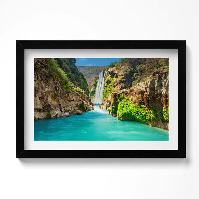 Obraz w ramie Tropikalny wodospad i rzeka