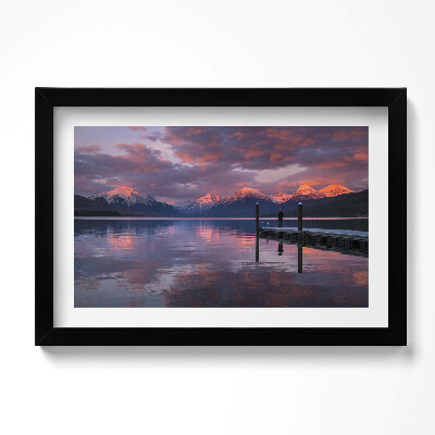 Obraz w ramie Jezioro góry i chmury