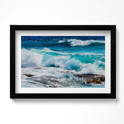 Obraz w ramie Morskie błekitne fale wody