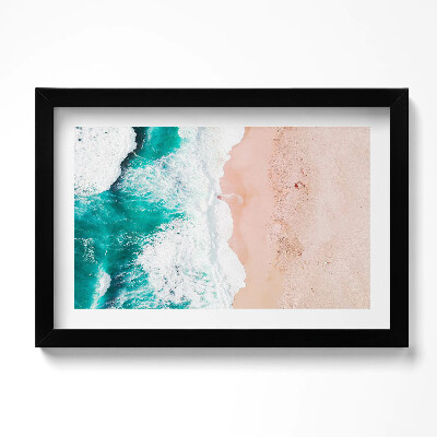 Obraz w ramie Fale morskie na plaży z lotu ptaka