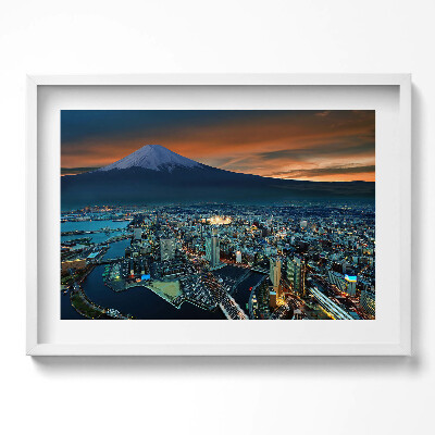 Obraz w ramie Widok na Tokyo i górę Fuji