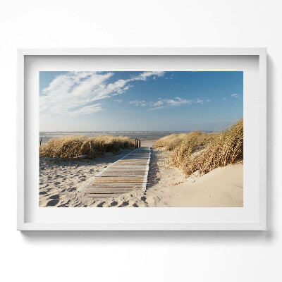 Obraz w ramie Widok na plażę i morze