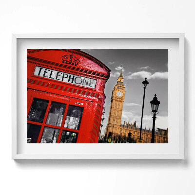 Obraz w ramie Budka telefoniczna i Big Ben - Anglia