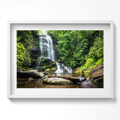 Obraz w ramie Wodospad las