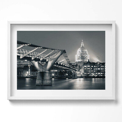 Obraz w ramie Czarno-biały krajobraz miasta