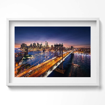 Obraz w ramie Nowy Jork - zachód słońca nad Manhattanem