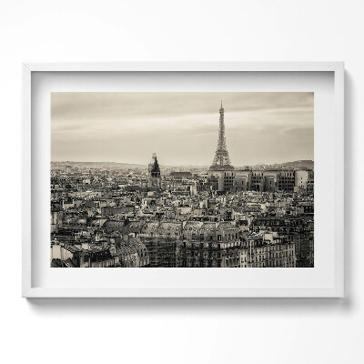 Obraz w ramie Krajobraz Paryża i wieży Eiffla