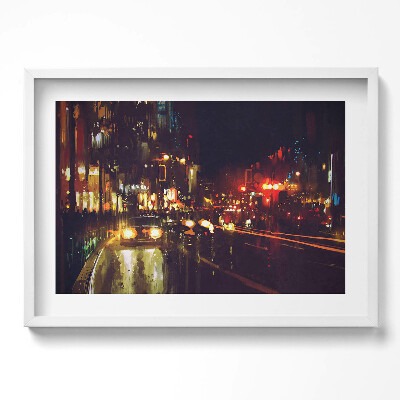 Obraz w ramie Niewyraźne malowane miasto