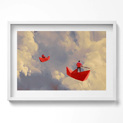 Obraz w ramie Podróż papierowymi statkami