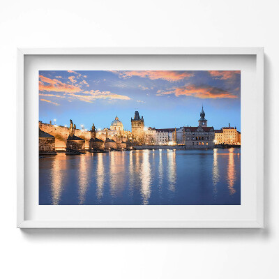 Obraz w ramie Miejski krajobraz wieczorem