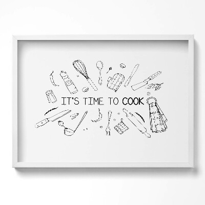 Obraz w ramie It's time to cook - napis kuchenny