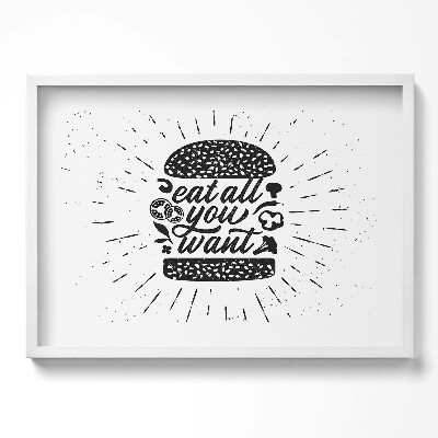 Obraz w ramie Eat all you want - napis do kuchni