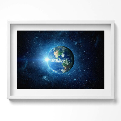 Obraz w ramie NASA - Ziemia, galaktyka i słońce