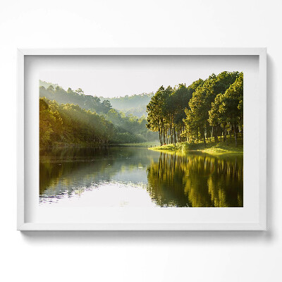 Obraz w ramie Zielony pejzaż rzeki